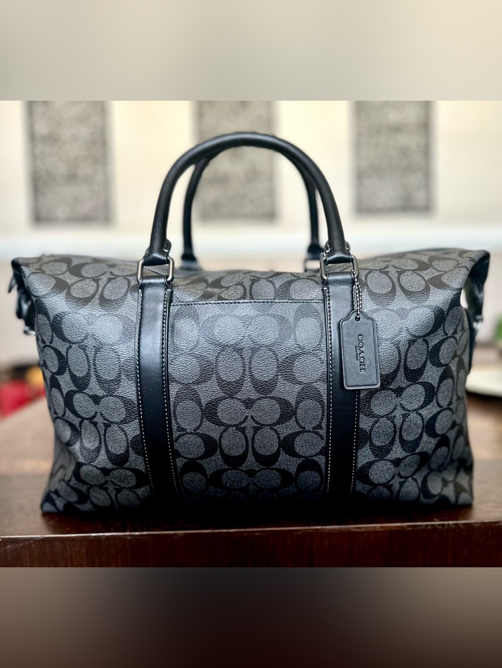 Coach Ellery Black Signature Travel Duffle NWOT - Picture 10 of 16